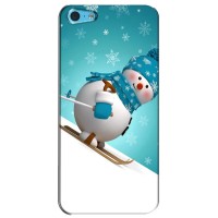 Чехол с зимним принтом для Айфон 5с (Лыжник)