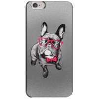 Чехол (ТПУ) Милые собачки для iPhone 6 Plus / 6s Plus – Бульдог в очках