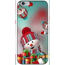 Чехлы на Новый Год iPhone 6 / 6s (Снеговик в шапке)