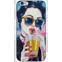 Чехол с картинкой Модные Девчонки iPhone 6 / 6s – Девушка с коктейлем