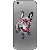 Чехол (ТПУ) Милые собачки для iPhone 6 / 6s (Бульдог в очках)