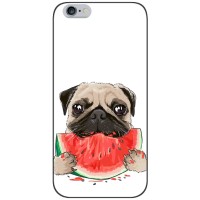 Чехол (ТПУ) Милые собачки для iPhone 6 / 6s – Смешной Мопс