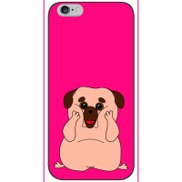 Чехол (ТПУ) Милые собачки для iPhone 6 / 6s (Веселый Мопсик)