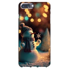 Чехлы на Новый Год iPhone 7 Plus – Снеговик праздничный