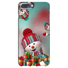 Чехлы на Новый Год iPhone 7 Plus – Снеговик в шапке