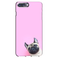 Бампер для iPhone 7 Plus с картинкой "Песики" (Собака на розовом)