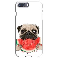 Чехол (ТПУ) Милые собачки для iPhone 7 Plus – Смешной Мопс