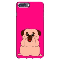 Чехол (ТПУ) Милые собачки для iPhone 7 Plus (Веселый Мопсик)