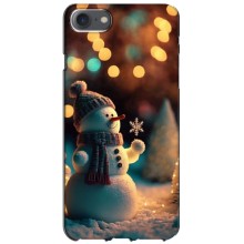 Чехлы на Новый Год iPhone 7 (Снеговик праздничный)