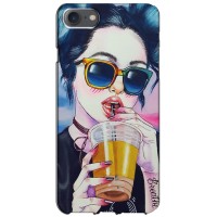 Чехол с картинкой Модные Девчонки iPhone 7 – Девушка с коктейлем
