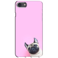 Бампер для iPhone 7 с картинкой "Песики" (Собака на розовом)