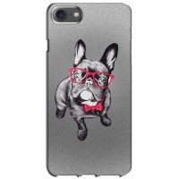 Чехол (ТПУ) Милые собачки для iPhone 7 – Бульдог в очках