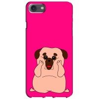 Чехол (ТПУ) Милые собачки для iPhone 7 (Веселый Мопсик)