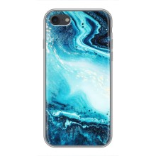 Мраморный чехол на iPhone 7 (VPrint) (Голубой мрамор)