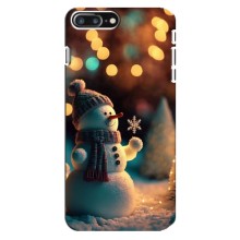 Чехлы на Новый Год iPhone 8 Plus – Снеговик праздничный