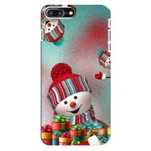 Чехлы на Новый Год iPhone 8 Plus – Снеговик в шапке
