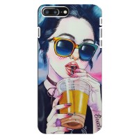 Чехол с картинкой Модные Девчонки iPhone 8 Plus – Девушка с коктейлем
