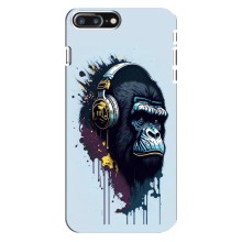 Чохол з Мавпами iPhone 8 Plus - (AlphaPrint) (Горила в навушниках)