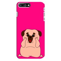 Чехол (ТПУ) Милые собачки для iPhone 8 Plus (Веселый Мопсик)
