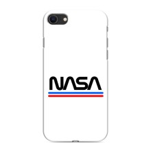 Силіконовый бампер з принтом "Наса" на iPhone SE (2020) – NASA на білому тлі