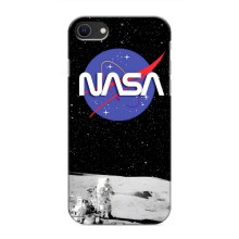 Силиконовый бампер с принтом "Наса" на iPhone SE (2020) – Nasa на луне