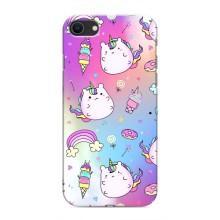Чехол Unicorn на iPhone SE (2020) (Радуга и Единорог)