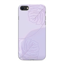 Чохол квітковий дизайн для iPhone SE (2020) – Монстера фіолетова