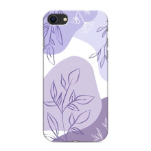 Силиконовый чехол с принтом в цветах на iPhone SE (2020) – Фиолетовый дизайн