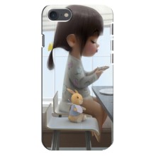 Девчачий Чехол для iPhone SE (2020) (Девочка с игрушкой)