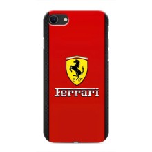 Силиконовый бампер с картинкой машины на iPhone SE (2020) (Ferrari Logo)