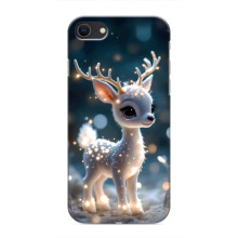 Яркий чехол для iPhone SE (2020) с Зимними Оленятами – Блистающий оленёнок