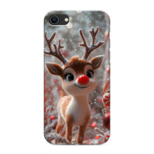 Яркий чехол для iPhone SE (2020) с Зимними Оленятами