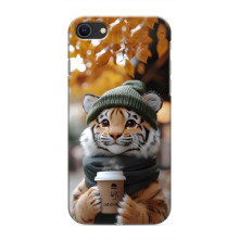 Печатный чехол «Зверята с кофе» для iPhone SE (2020) – Тигр с кофе