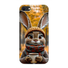 Печатный чехол «Зверята с кофе» для iPhone SE (2020) – Зайчик с кофе