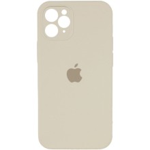 Чохол Silicone Case Square Full Camera Protective (AA) для Apple iPhone 11 Pro Max (6.5") – Бежевий