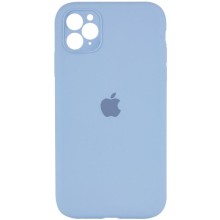 Чехол Silicone Case Square Full Camera Protective (AA) для Apple iPhone 11 Pro Max (6.5") – Голубой