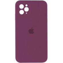 Чехол Silicone Case Square Full Camera Protective (AA) для Apple iPhone 11 Pro Max (6.5") – Бордовый