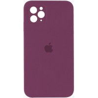 Чохол Silicone Case Square Full Camera Protective (AA) для Apple iPhone 11 Pro Max (6.5") – Бордовий