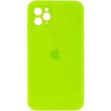 Чехол Silicone Case Square Full Camera Protective (AA) для Apple iPhone 11 Pro Max (6.5") – Салатовый