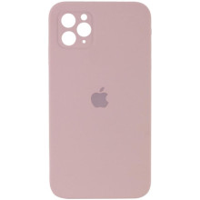 Чохол Silicone Case Square Full Camera Protective (AA) для Apple iPhone 11 Pro Max (6.5") – Рожевий