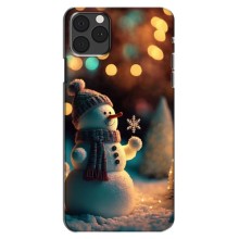 Чехлы на Новый Год iPhone 11 Pro Max – Снеговик праздничный