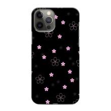 Чехол с розовым рисунком для iPhone 11 Pro Max – Розовые цветы на черном