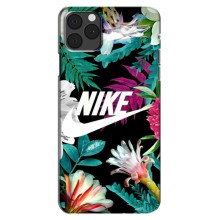 Силиконовый Чехол на iPhone 11 Pro Max с картинкой Nike – Цветочный Nike