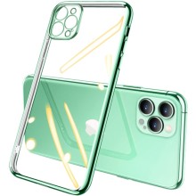 Прозрачный силиконовый чехол глянцевая окантовка Full Camera для Apple iPhone 11 Pro (5.8") – Зеленый