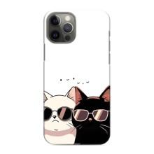 Чехол с рисунком кот на iPhone 11 Pro – Коты в очках