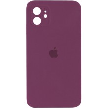 Чохол Silicone Case Square Full Camera Protective (AA) для Apple iPhone 11 (6.1") – Бордовий