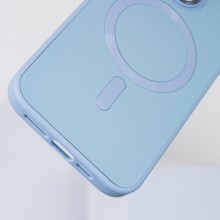 Кожаный чехол Bonbon Leather Metal Style with MagSafe для Apple iPhone 11 (6.1") – Голубой