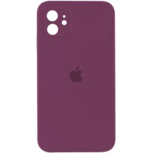 Чохол Silicone Case Square Full Camera Protective (AA) для Apple iPhone 11 (6.1") (Бордовий)