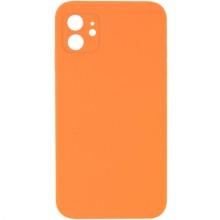 Silicone Case Square Full Camera Protective (AA) NOLOGO для Apple iPhone 11 (6.1") – Оранжевый