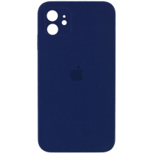 Чехол Silicone Case Square Full Camera Protective (AA) для Apple iPhone 11 (6.1") (Темно-синий)